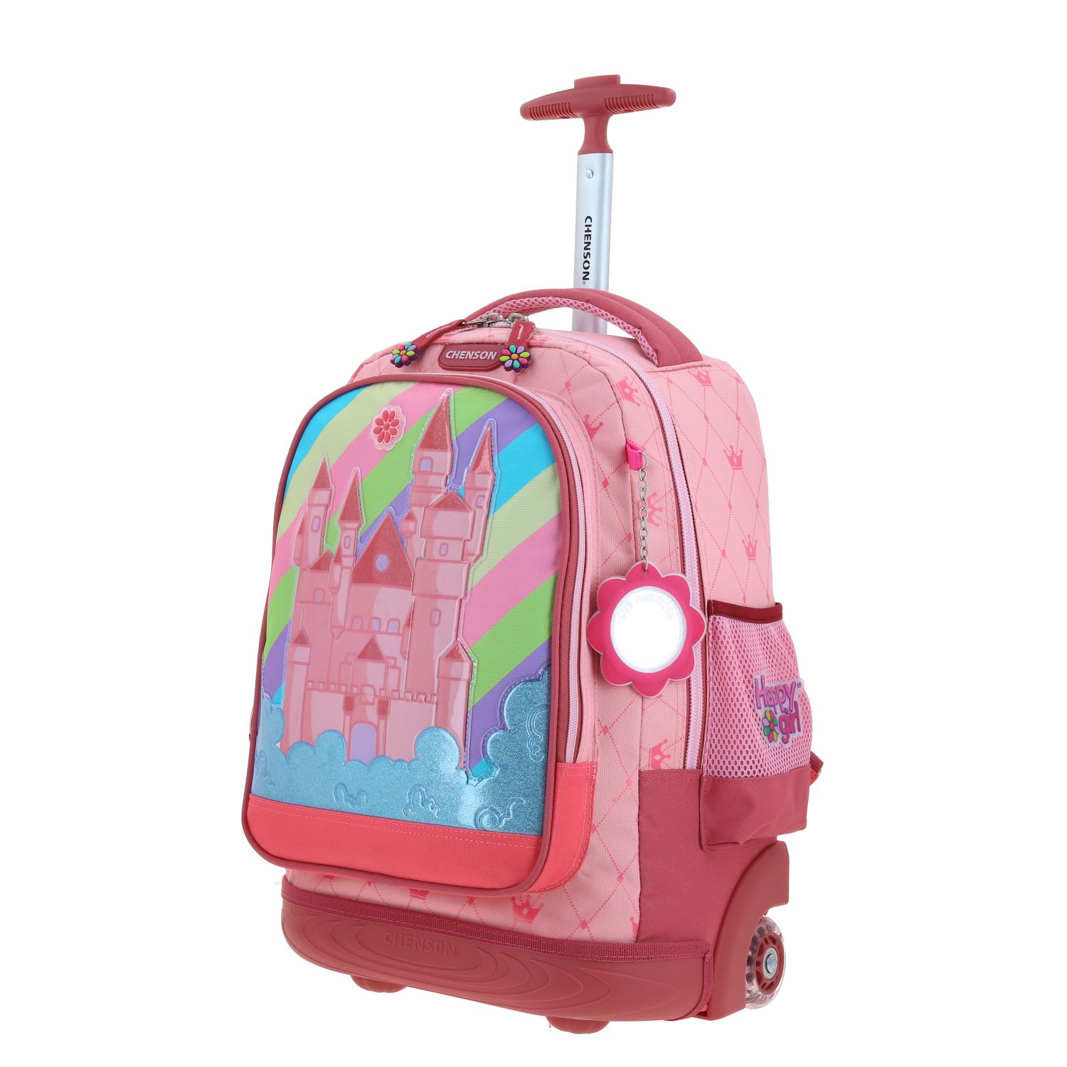 Mochila con Ruedas Happy Girl Rosa para Niña - Diversión y Durabilidad 2