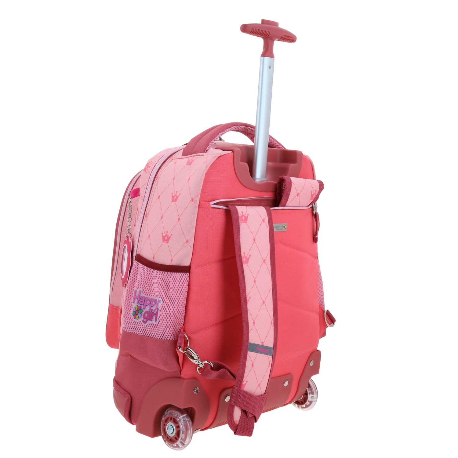 Mochila con Ruedas Happy Girl Rosa para Niña - Diversión y Durabilidad 3