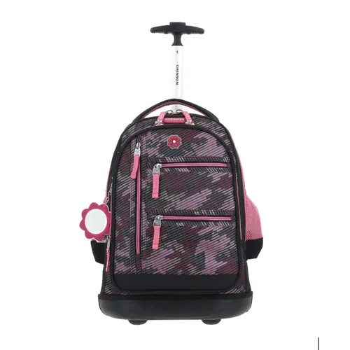Mochila con Ruedas Happy Girl Negra para Niña - Diversión y Durabilidad