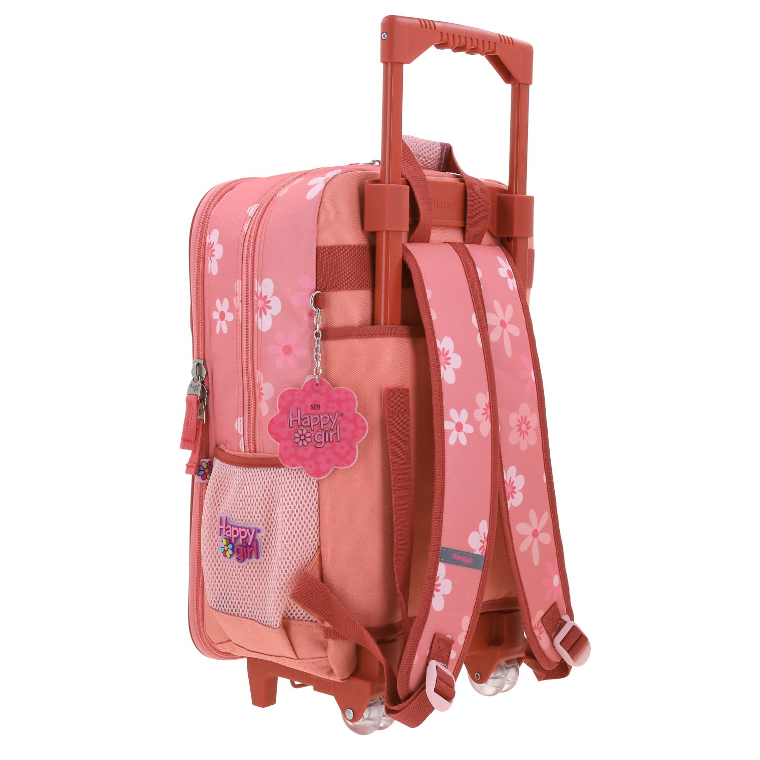 Mochila con Ruedas Happy Girl Rosa para Niña - Divertida y Segura 3
