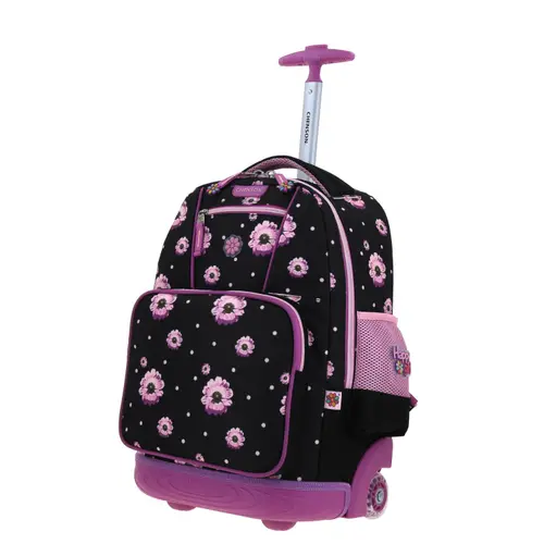 Mochila con Ruedas Happy Girl Negro para Niña - Divertida y Duradera - vista 2