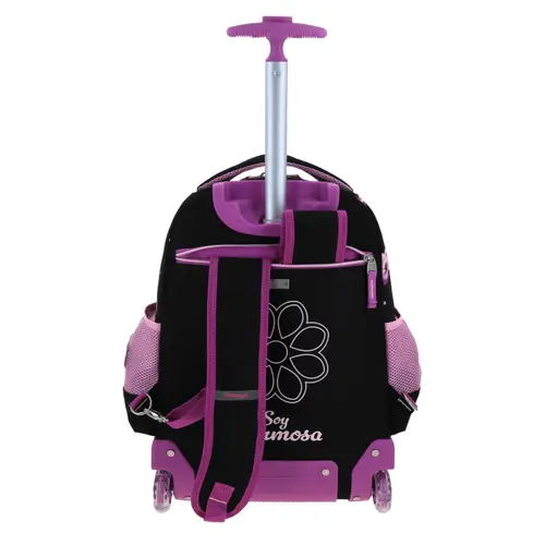 Mochila con Ruedas Happy Girl Negro para Niña - Divertida y Duradera - vista 2