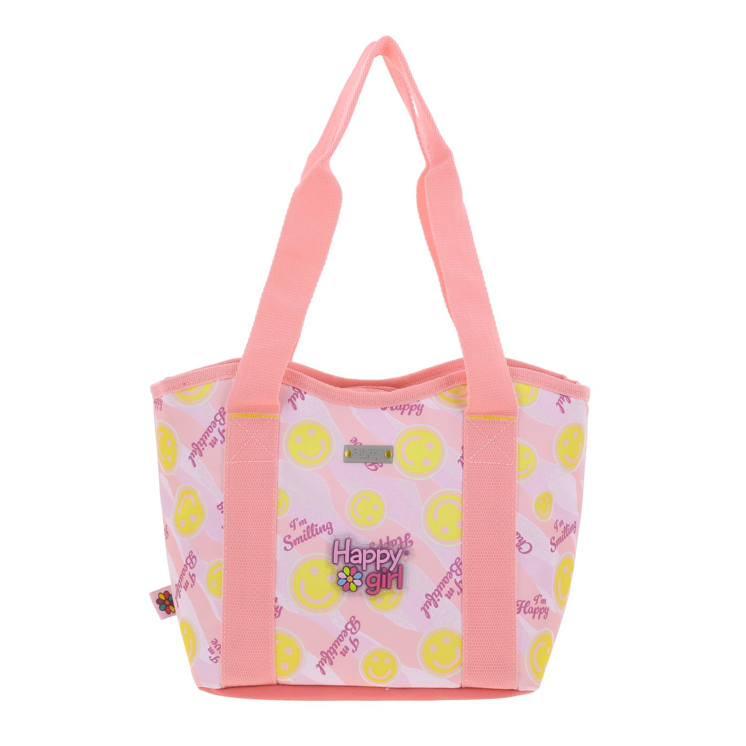 Lonchera escolar Happy Girl rosa con compartimento térmico para niña 4
