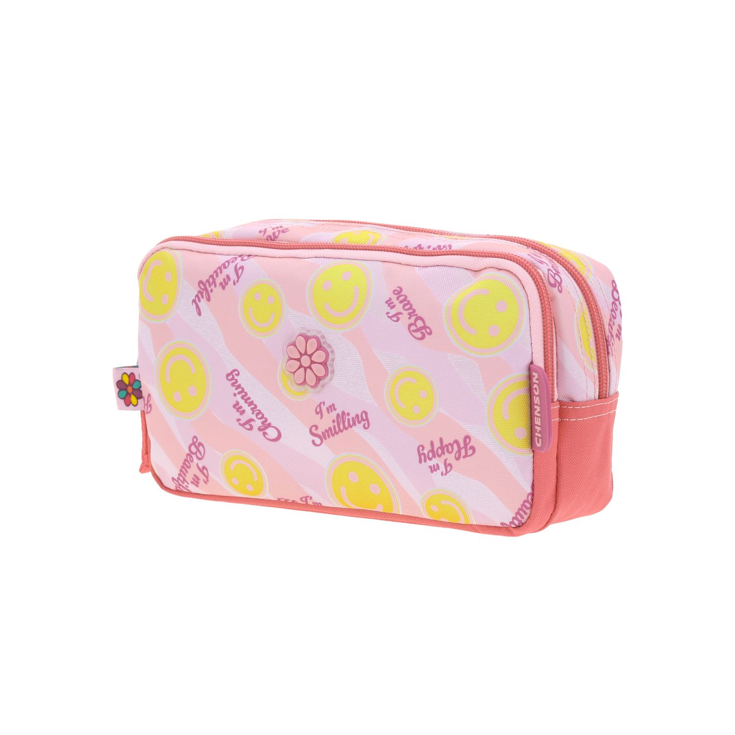 Lapicera escolar para niña Happy Girl by Chenson color rosa con doble compartimento 2