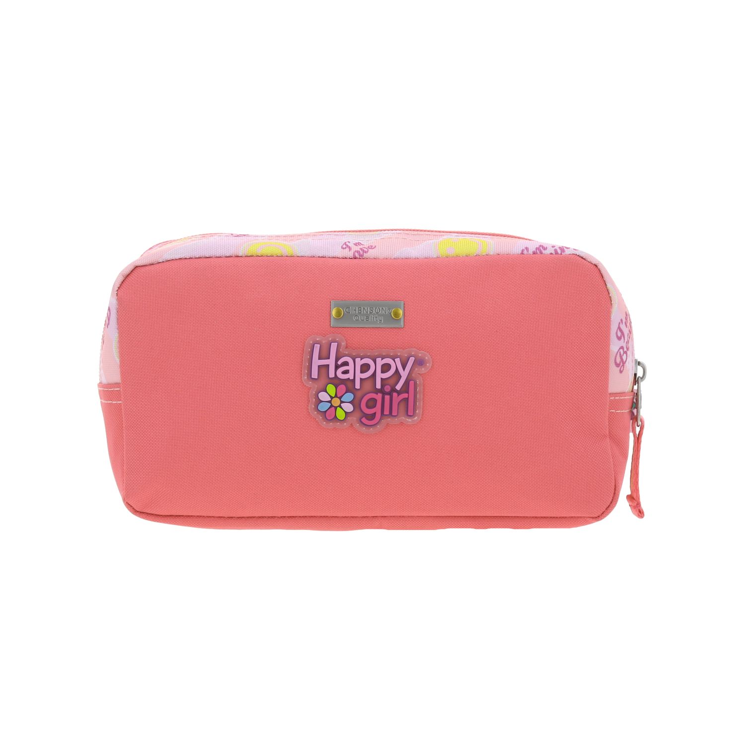 Lapicera escolar para niña Happy Girl by Chenson color rosa con doble compartimento 4