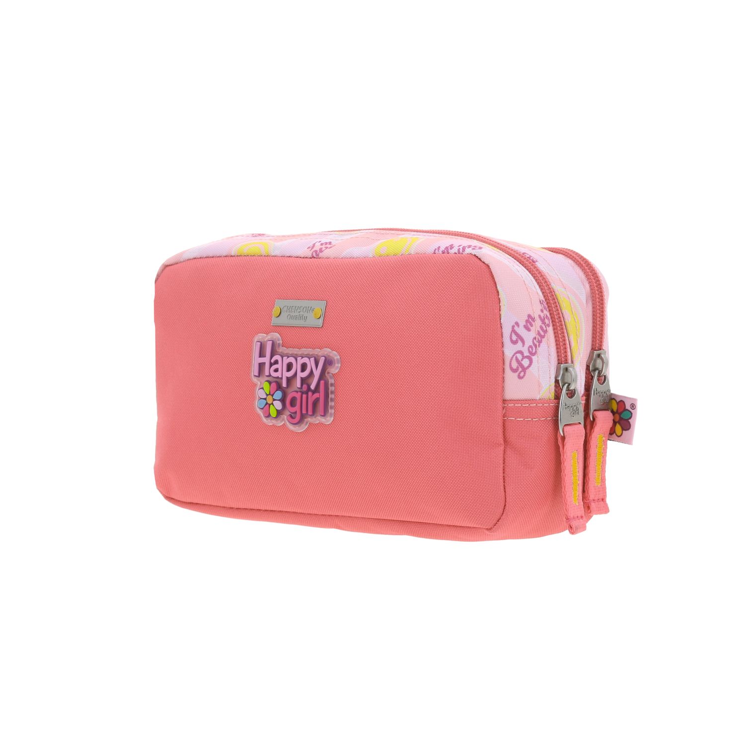 Lapicera escolar para niña Happy Girl by Chenson color rosa con doble compartimento 5