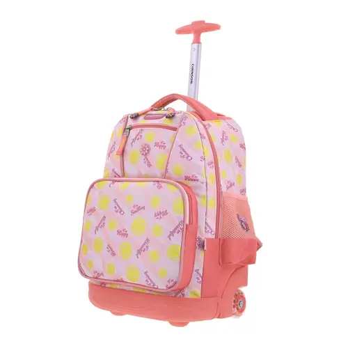 Mochila con Ruedas Happy Girl Rosa para Niña - Diversión y Durabilidad - vista 2