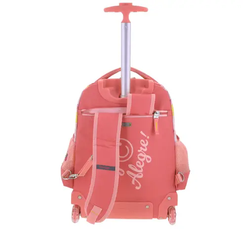 Mochila con Ruedas Happy Girl Rosa para Niña - Diversión y Durabilidad - vista 2