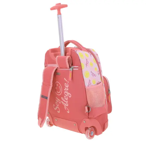 Mochila con Ruedas Happy Girl Rosa para Niña - Modelo HG66527 5