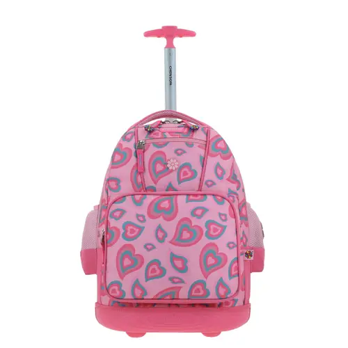 Kit Escolar Happy Girl by Chenson (Mochila con Ruedas + Lonchera + Lapicera) Rosa Infantil - Modelo HG66531