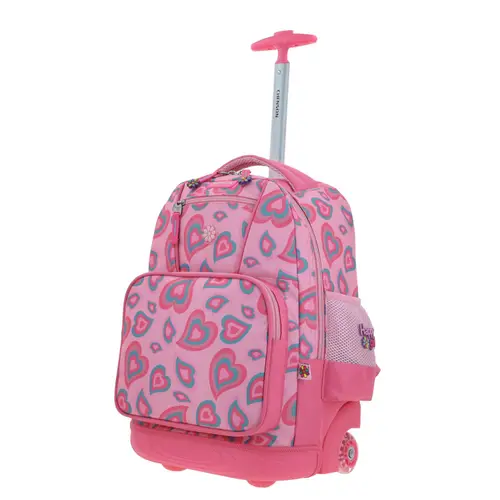 Mochila con Ruedas Happy Girl Rosa para Niña - Diversión y Durabilidad - vista 2