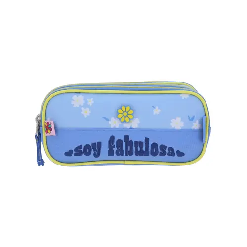 Lapicera escolar Happy Girl by Chenson azul con triple compartimento