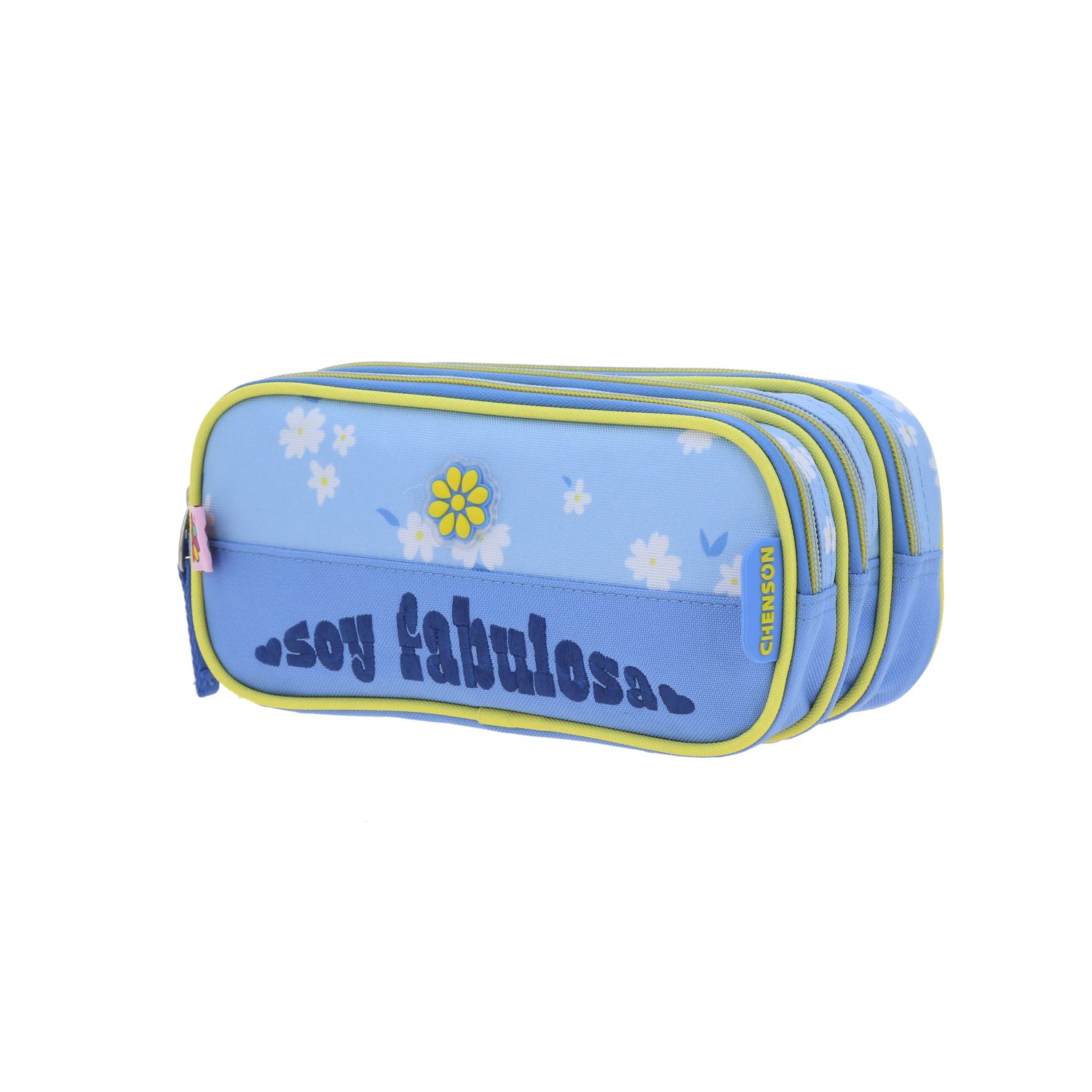 Lapicera escolar Happy Girl by Chenson azul con triple compartimento 2