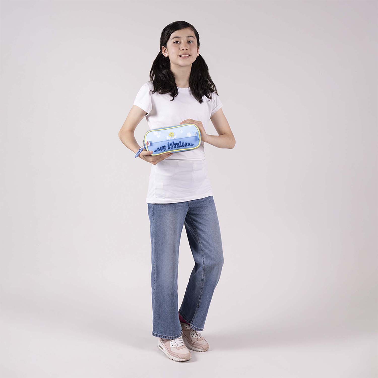 Lapicera escolar Happy Girl by Chenson azul con triple compartimento - vista 2