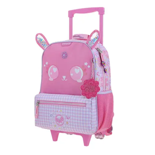 Mochila con Ruedas Happy Girl Rosa para Niña - Divertida y Duradera - vista 2
