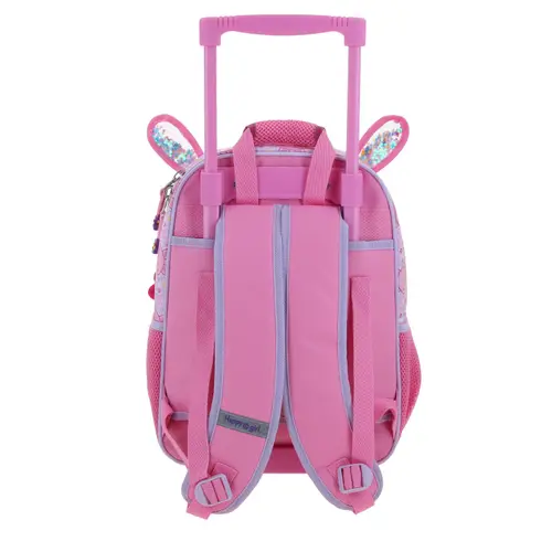 Mochila con Ruedas Happy Girl Rosa para Niña - Divertida y Duradera - vista 2