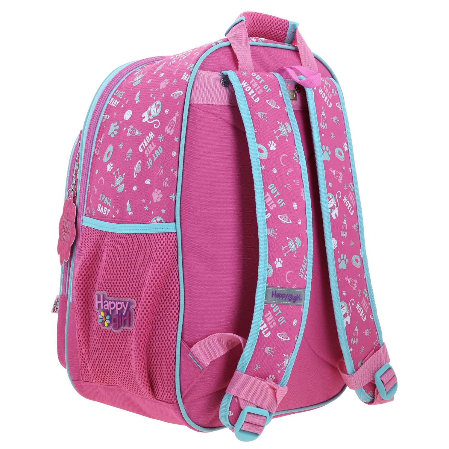 Mochila escolar para niña Happy Girl by Chenson Rosa con amplio compartimento 3