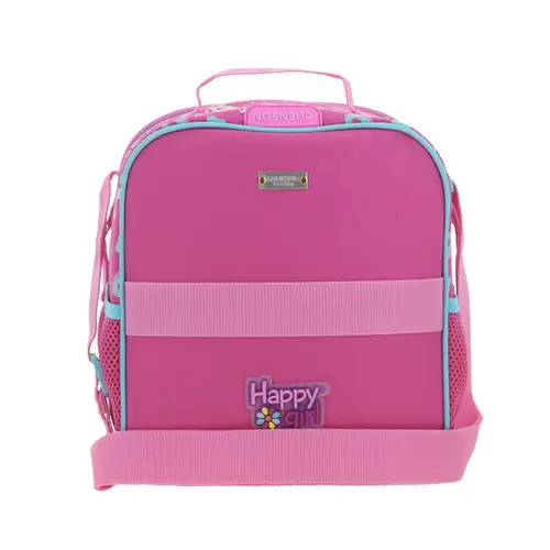 Lonchera escolar térmica Happy Girl rosa para niña - Duradera y divertida - Modelo HG70158 4