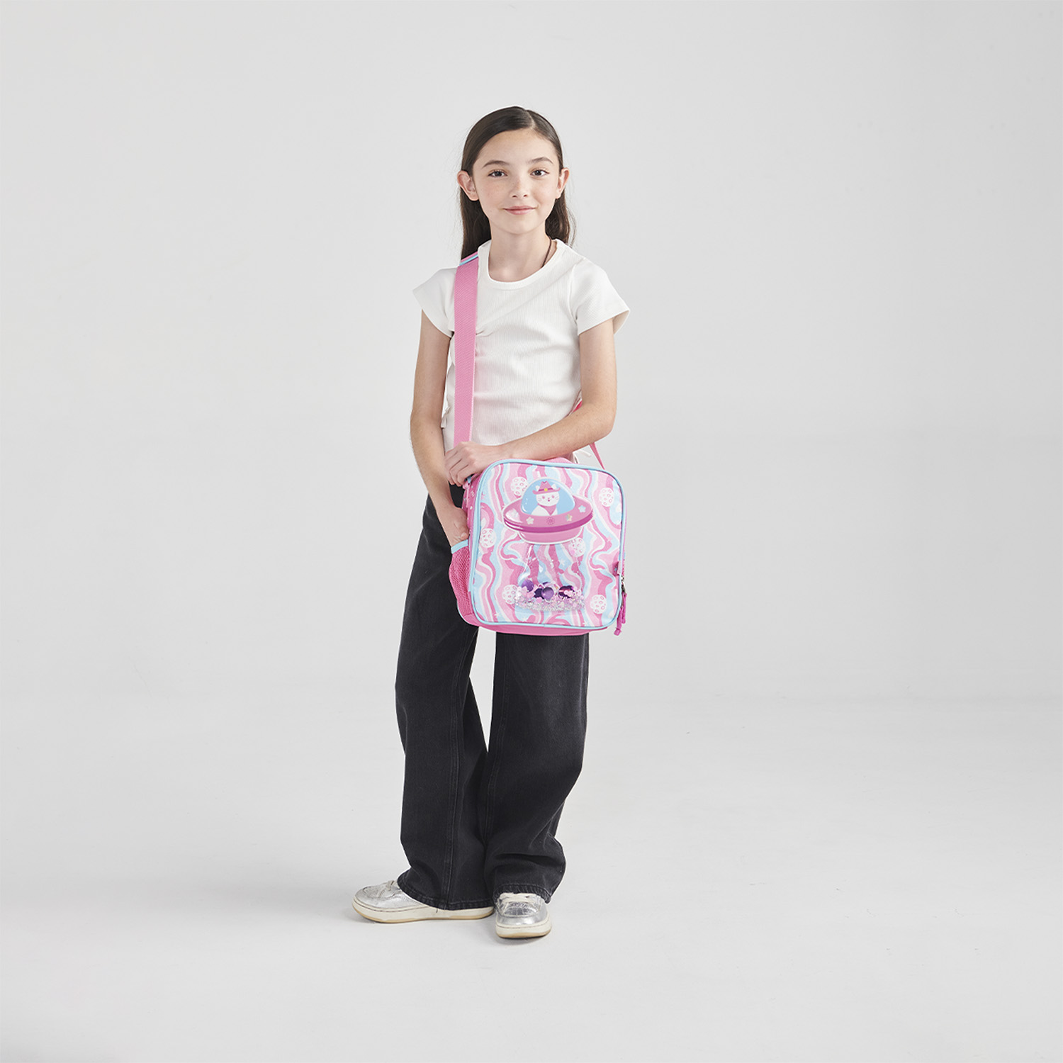 Lonchera escolar térmica Happy Girl rosa para niña - Duradera y divertida - vista 2