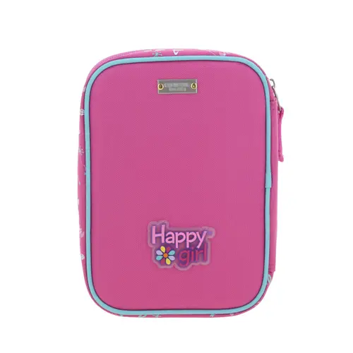 Lapicera escolar para niña Happy Girl by Chenson rosa con amplio compartimento - vista 2