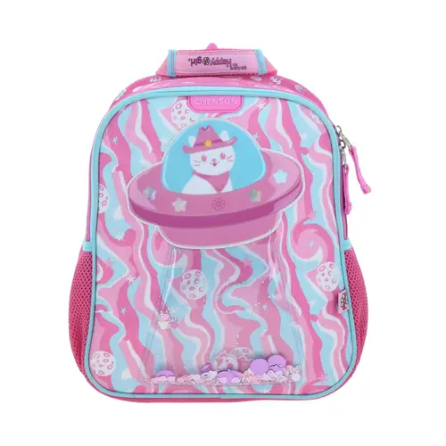 Kit Escolar Happy Girl by Chenson Mochila + Lonchera + Lapicera Rosa 1