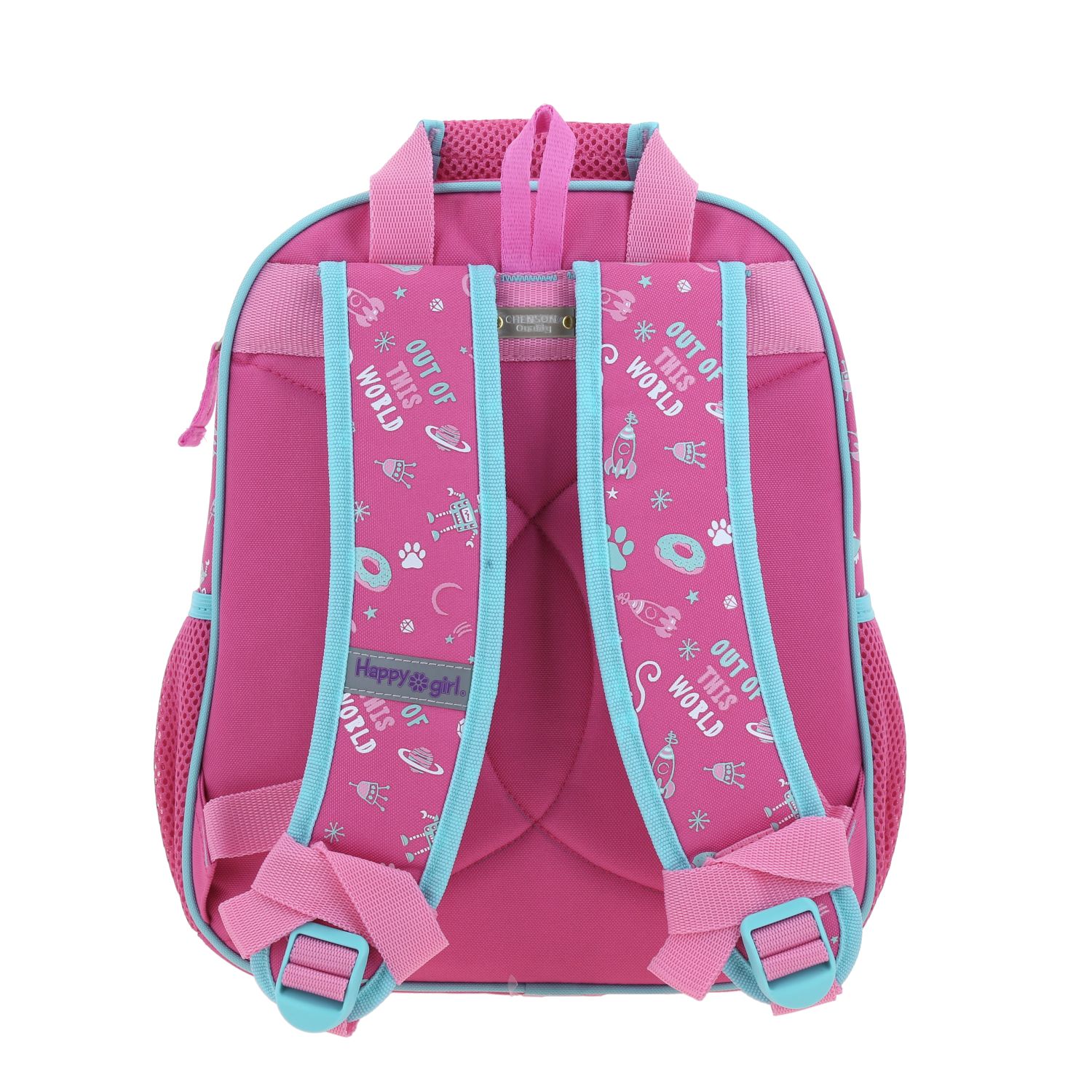Mochila escolar para niña Happy Girl by Chenson Rosa con gran compartimento 4