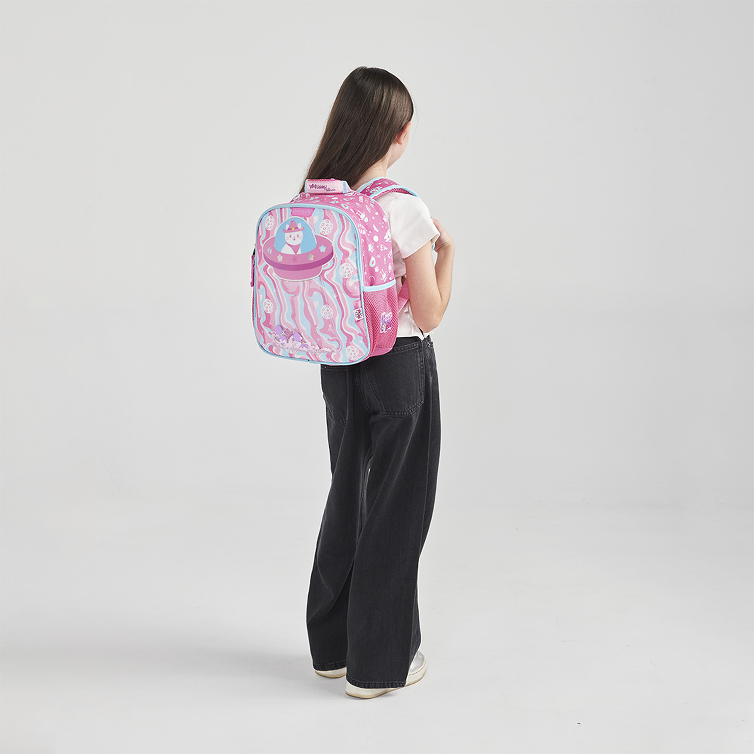 Mochila escolar para niña Happy Girl by Chenson Rosa con gran compartimento - vista 2