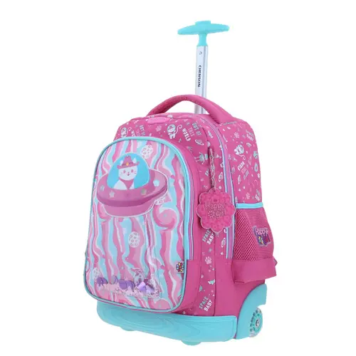 Mochila con Ruedas Happy Girl Rosa para Niña - Diversión y Durabilidad - vista 2