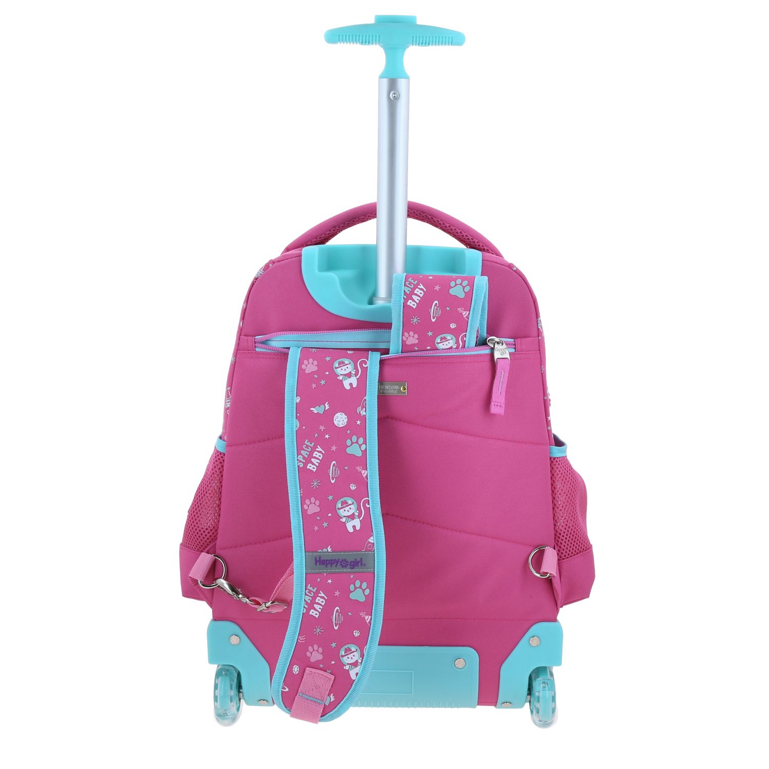 Mochila con Ruedas Happy Girl Rosa para Niña - Diversión y Durabilidad 4