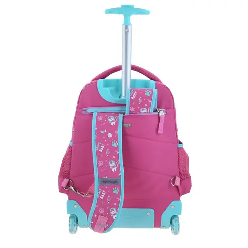 Mochila con Ruedas Happy Girl Rosa para Niña - Diversión y Durabilidad - vista 2