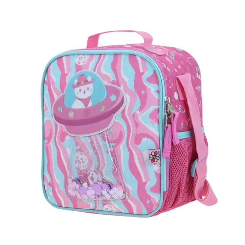 Kit Escolar Happy Girl by Chenson (Mochila con Ruedas + Lonchera + Lapicera) Rosa Infantil - Modelo HG70162 4