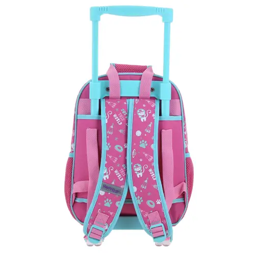 Mochila con Ruedas Happy Girl Rosa para Niña - Diversión y Durabilidad - vista 2
