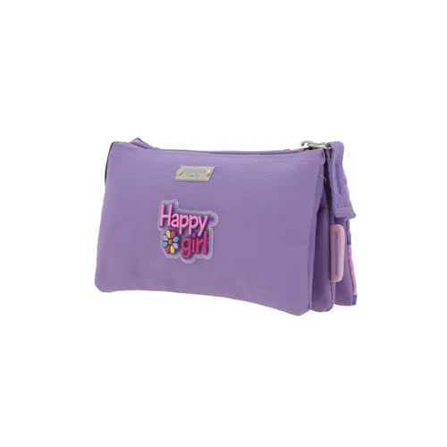 Lapicera escolar para niña Happy Girl by Chenson color uva con triple compartimento - Modelo HG70174 5
