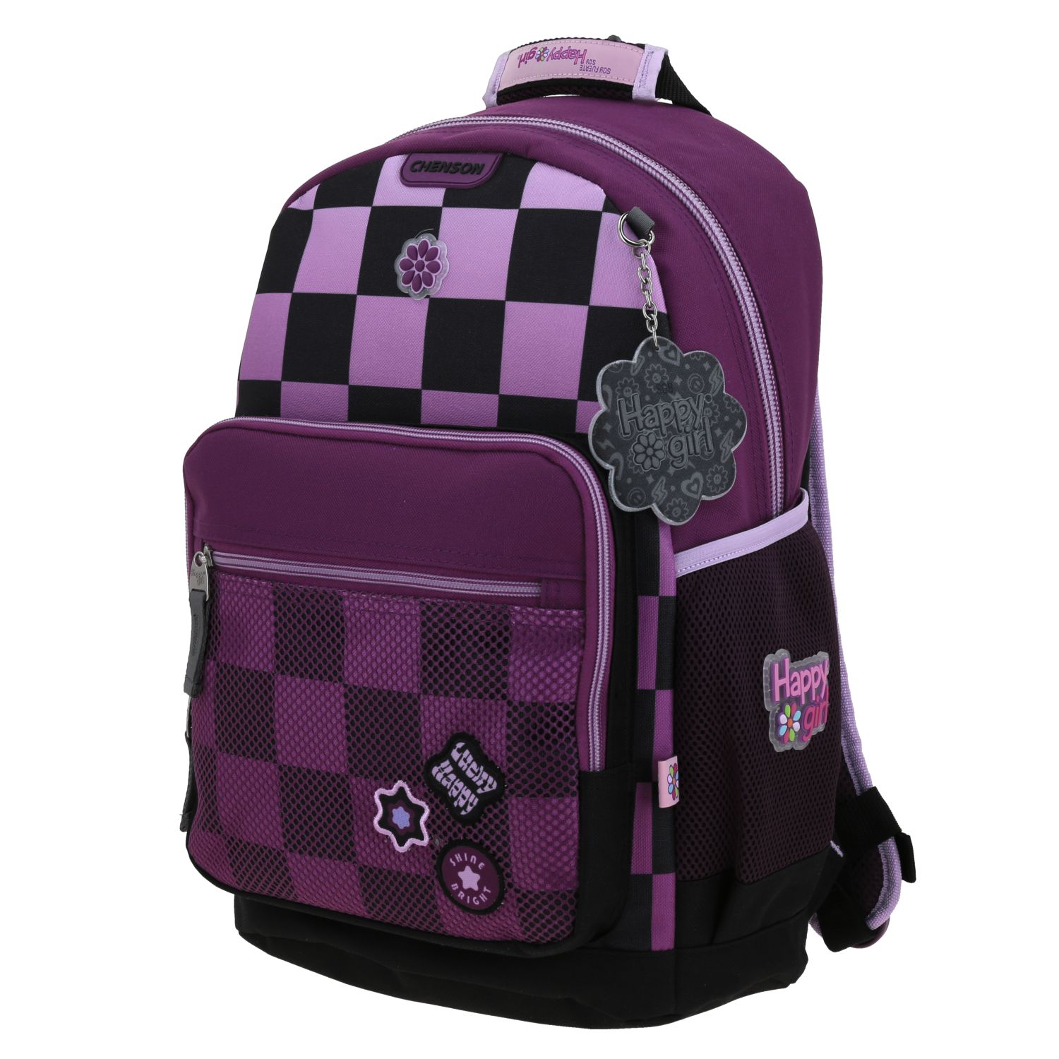 Mochila escolar para niña Happy Girl by Chenson color negro duradera 2