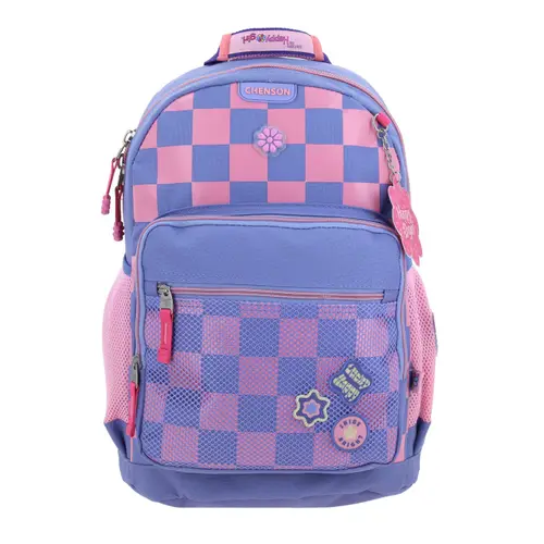 Mochila escolar para niña Happy Girl by Chenson color uva con seguridad y diversión 1