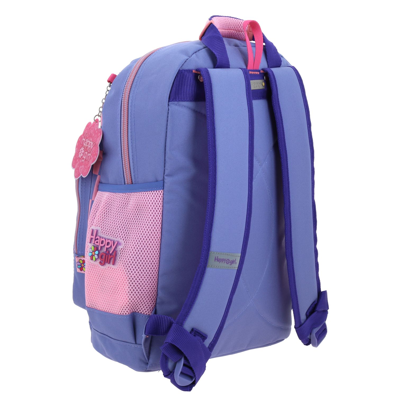 Mochila escolar para niña Happy Girl by Chenson color uva con seguridad y diversión 3