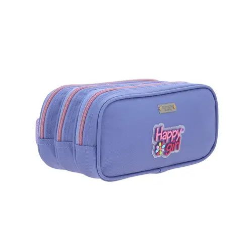 Lapicera escolar para niña Happy Girl by Chenson color uva con triple compartimento - Modelo HG70237 3