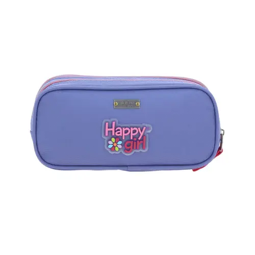 Lapicera escolar para niña Happy Girl by Chenson color uva con triple compartimento - vista 2