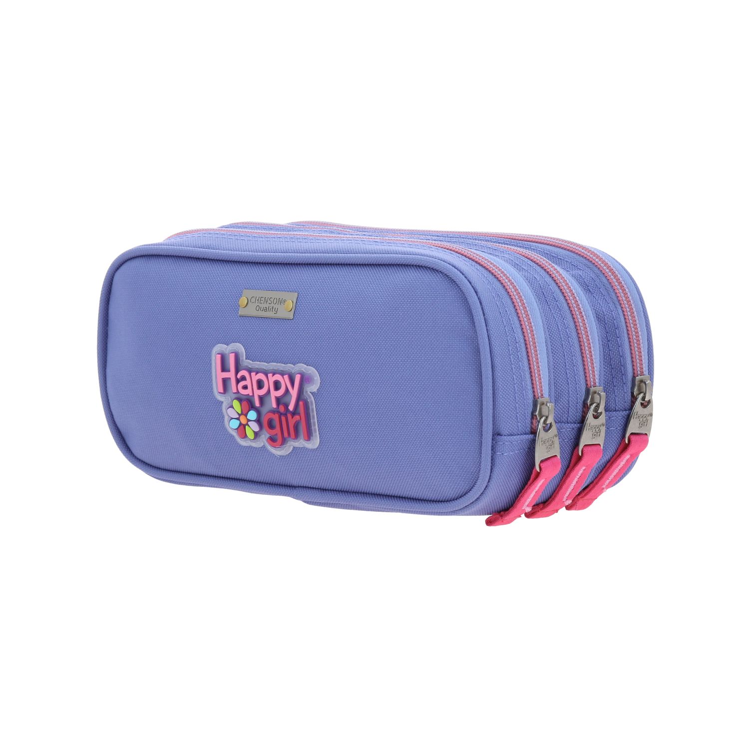 Lapicera escolar para niña Happy Girl by Chenson color uva con triple compartimento 5