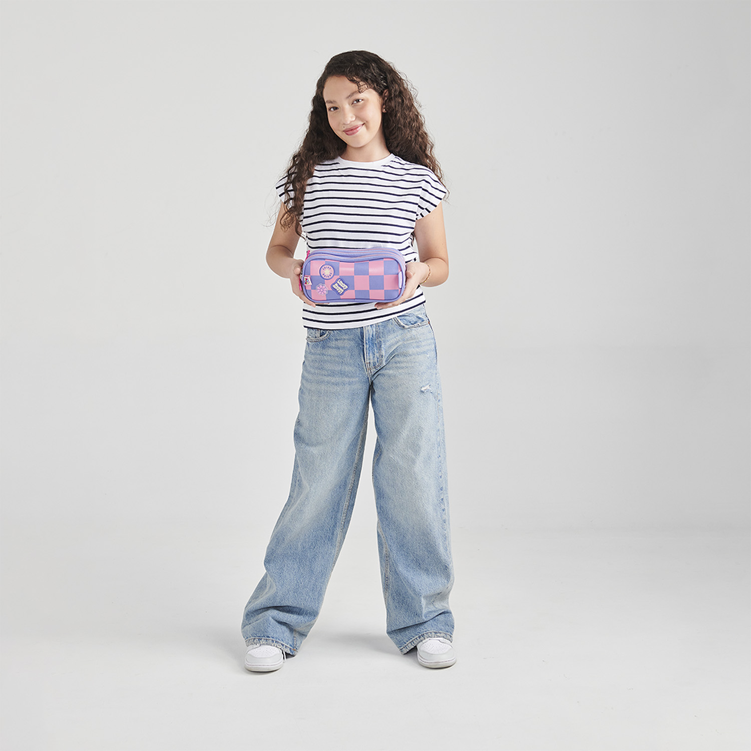 Lapicera escolar para niña Happy Girl by Chenson color uva con triple compartimento - vista 2