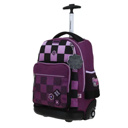 Mochila con Ruedas Happy Girl by Chenson Negra para Niña - Diversión y Durabilidad - vista 2