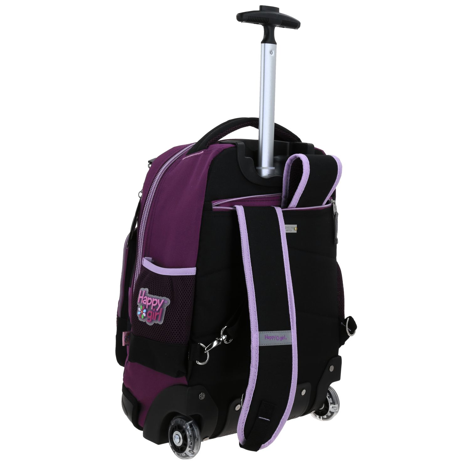 Mochila con Ruedas Happy Girl by Chenson Negra para Niña - Diversión y Durabilidad 3
