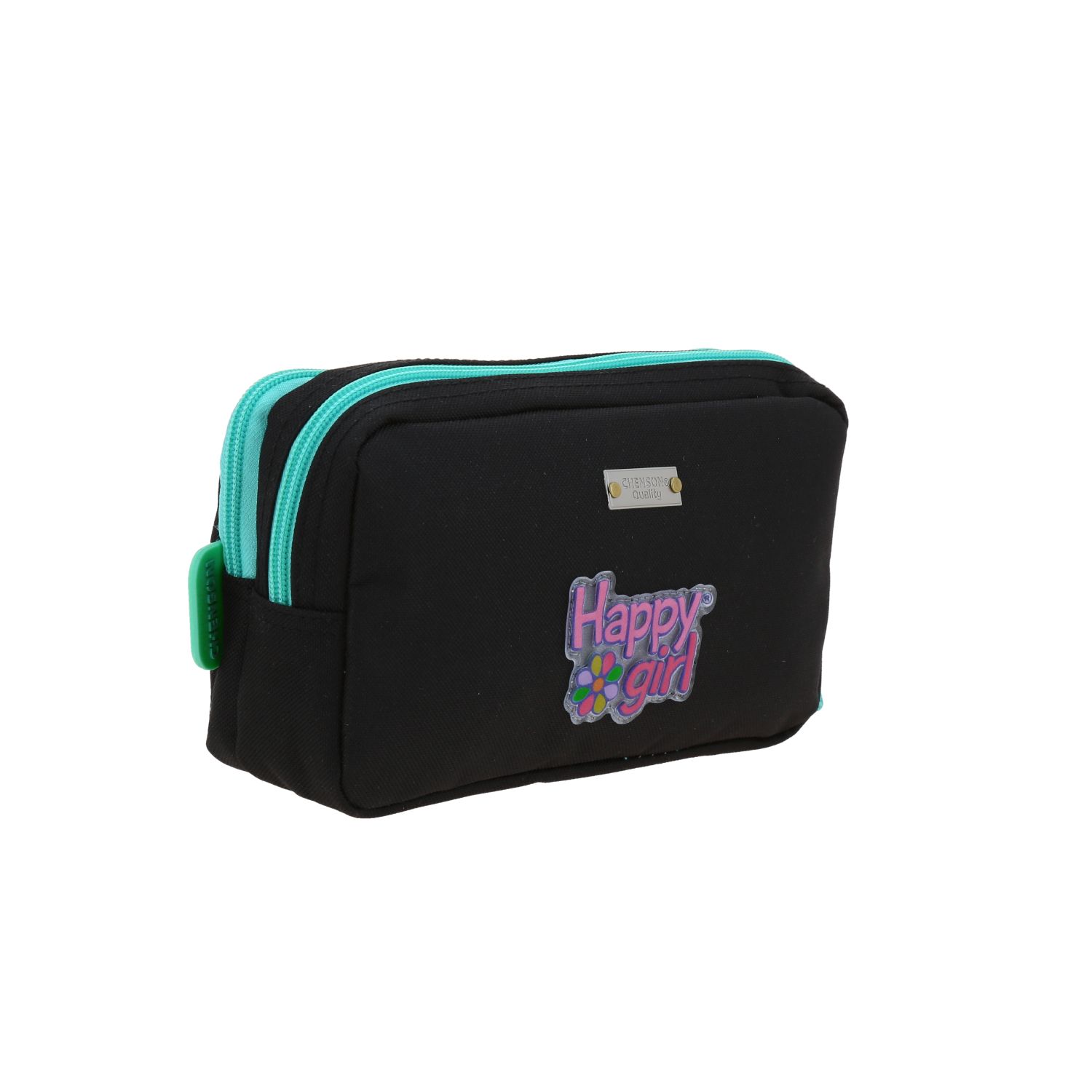 Lapicera escolar para niña Happy Girl by Chenson color negro con doble compartimento 3