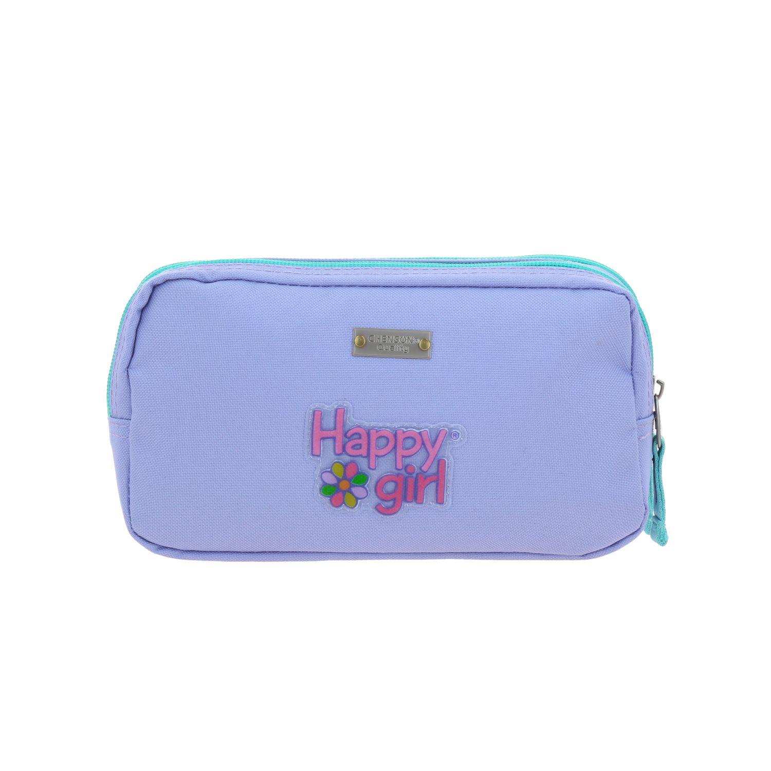 Lapicera escolar para niña Happy Girl by Chenson violeta con doble compartimento 4