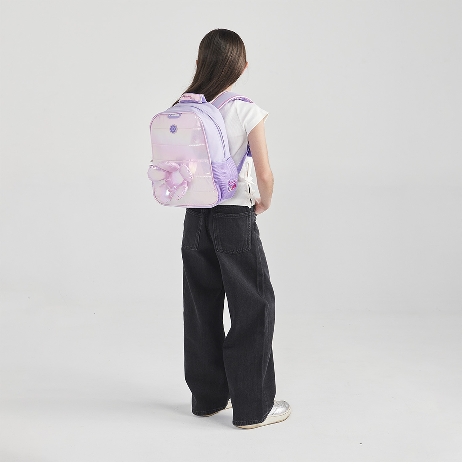 Mochila escolar para niña Happy Girl by Chenson Violeta con amplio compartimento - vista 2