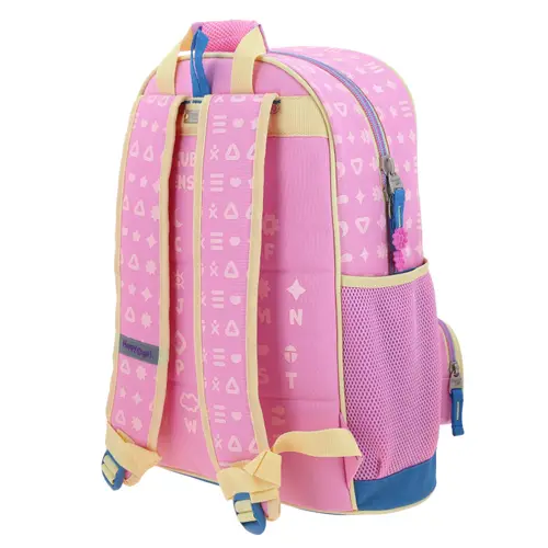 Mochila escolar para niña Happy Girl by Chenson rosa con seguridad y diversión 5
