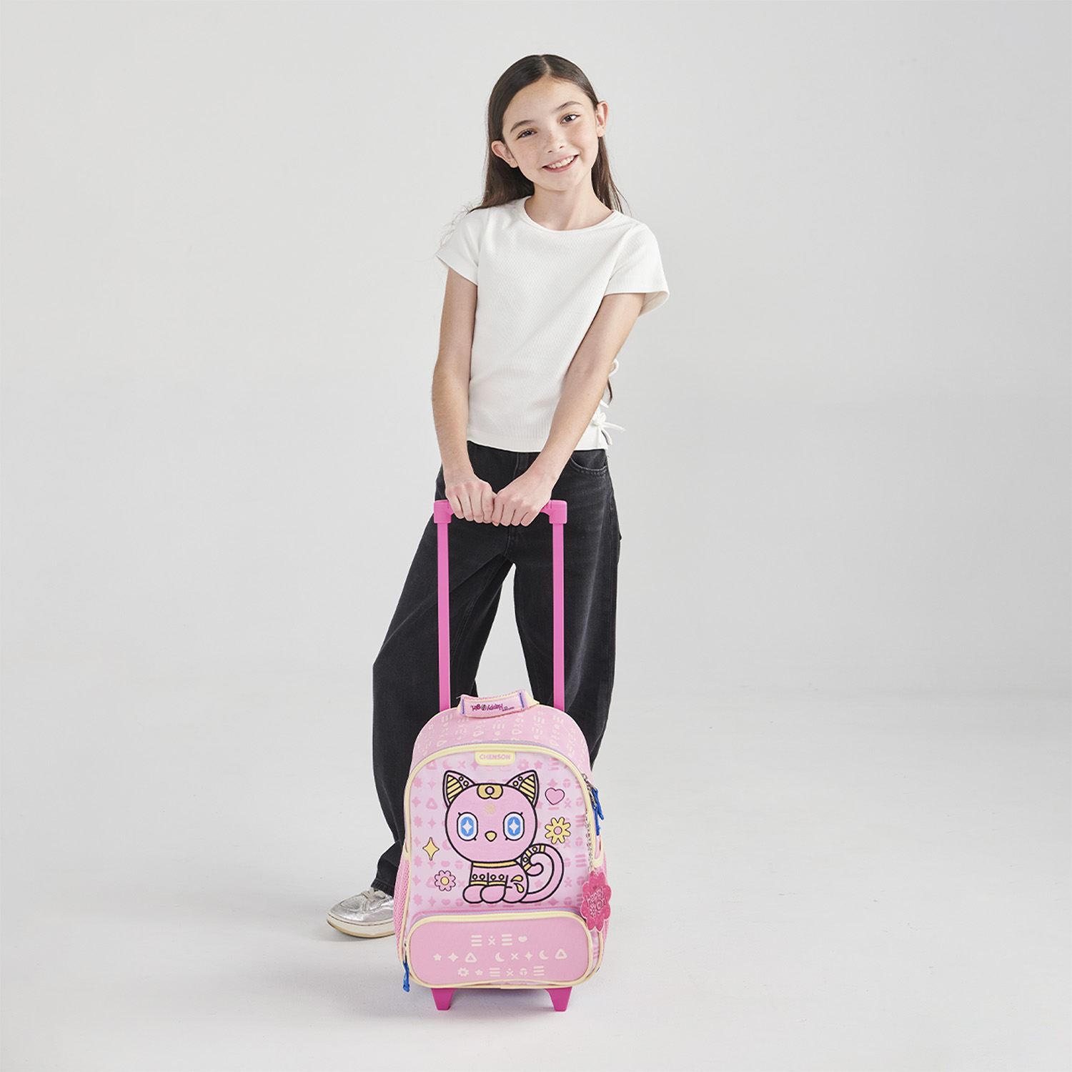 Mochila con Ruedas Rosa para Niña Happy Girl by Chenson - Diversión y Durabilidad - vista 2
