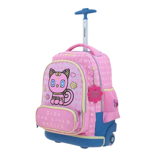 Mochila con Ruedas Happy Girl Rosa con Llantitas para Niña - vista 2