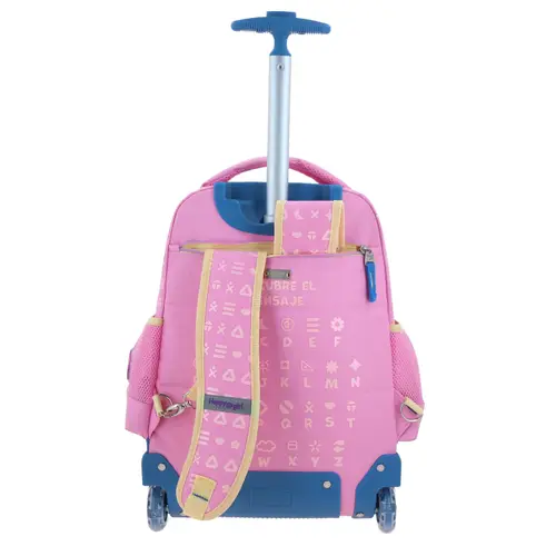 Mochila con Ruedas Happy Girl Rosa con Llantitas para Niña - vista 2