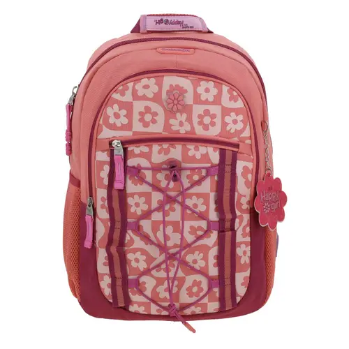Mochila escolar para niña Happy Girl fucsia con compartimentos amplios 1